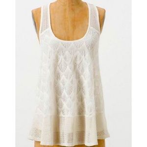 Anthropologie Heartloom white detailed racerback tank